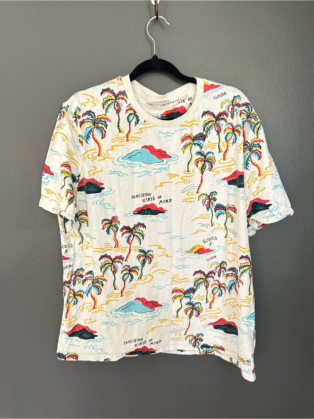 Scotch & Soda Amsterdam Tropical Palm Tree Graphic T-Shirt XXL